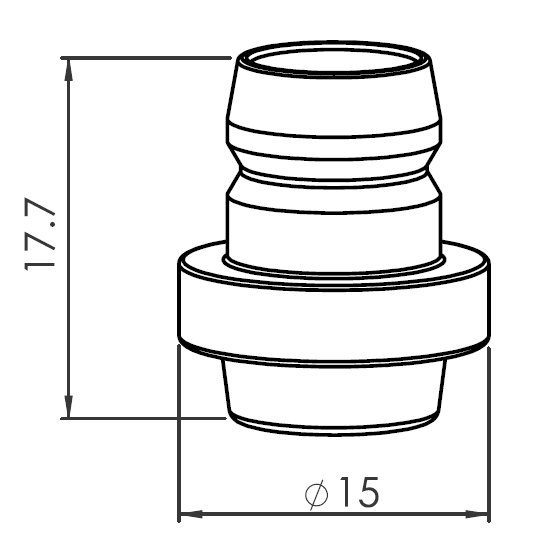 BY310-1790CPX BY-NOZZLE PUSH FIT Ø 10.0  F PRECISION HCP