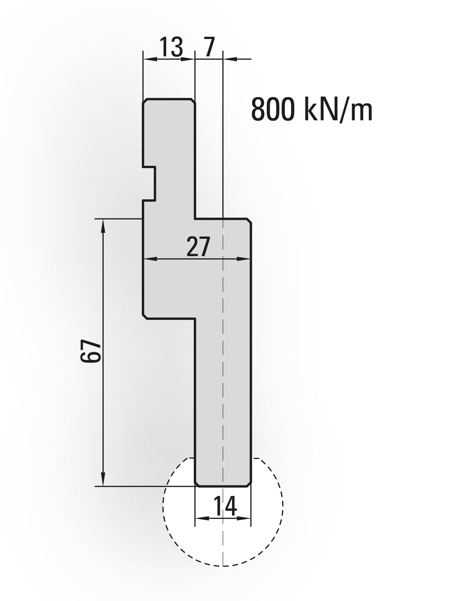 10.115-412 Houder Radiusgereedschap Type I / H=67 / L=412 mm