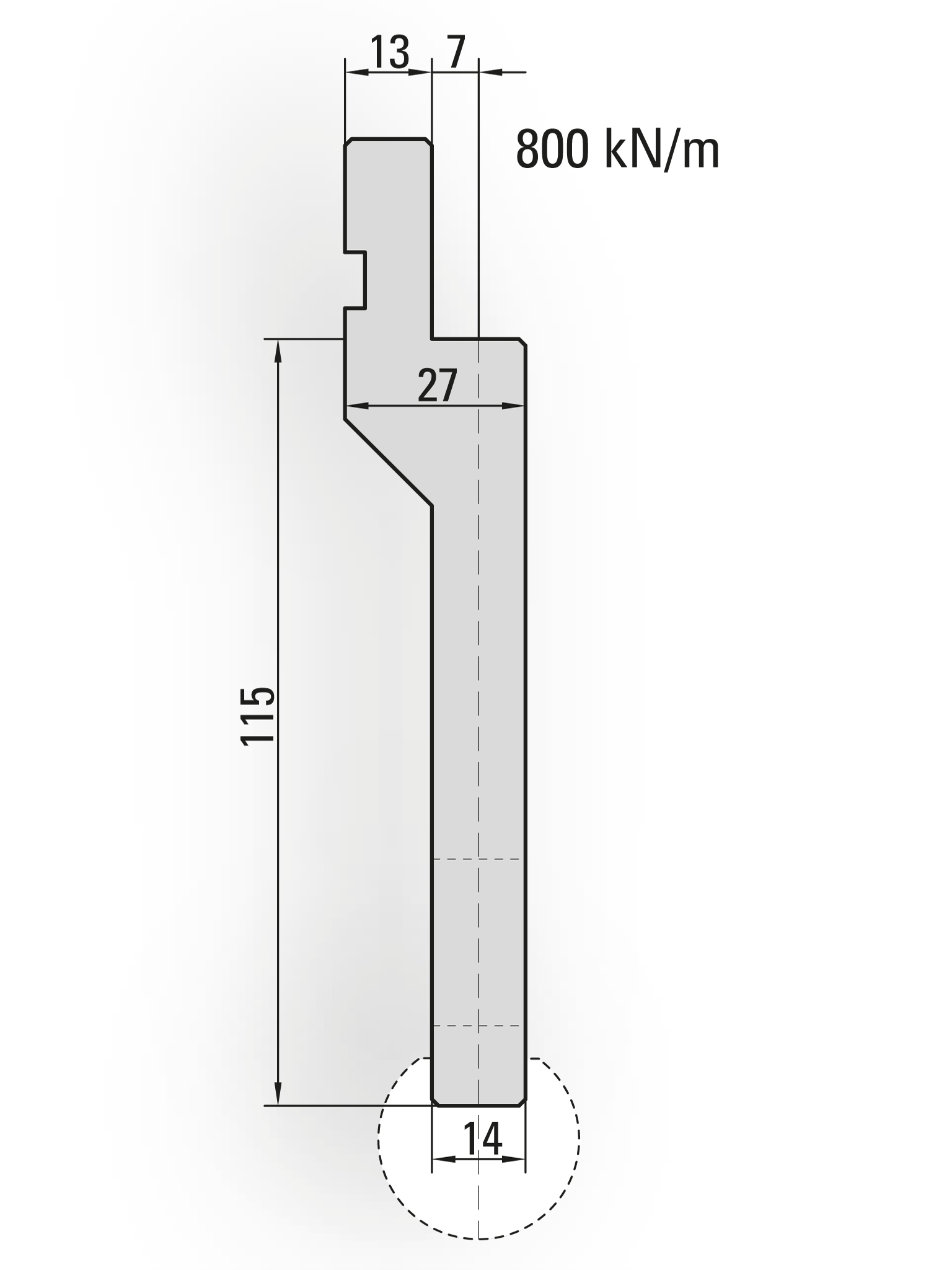 10.116-412 Houder Radiusgereedschap Type I / H=115 / L=412 mm