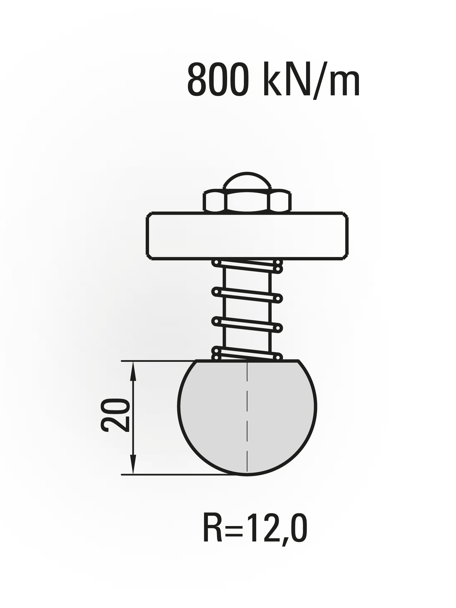 10.307-415 Radiusgereedschap / R=12 / H=20 / L=415 mm / Mat.C45