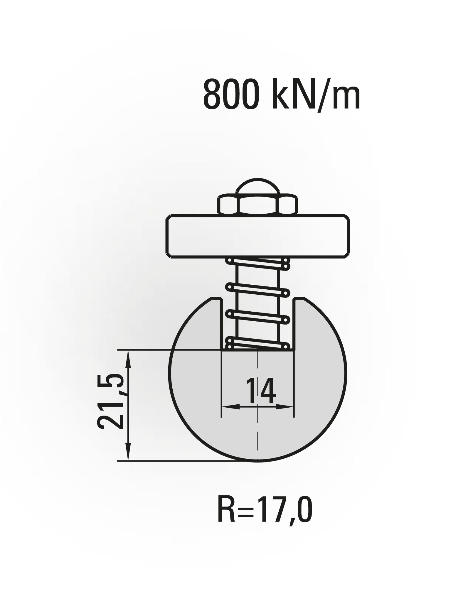 10.313-835 Radiusgereedschap / R=17 / H=21,5 / L=835 mm / Mat.C45