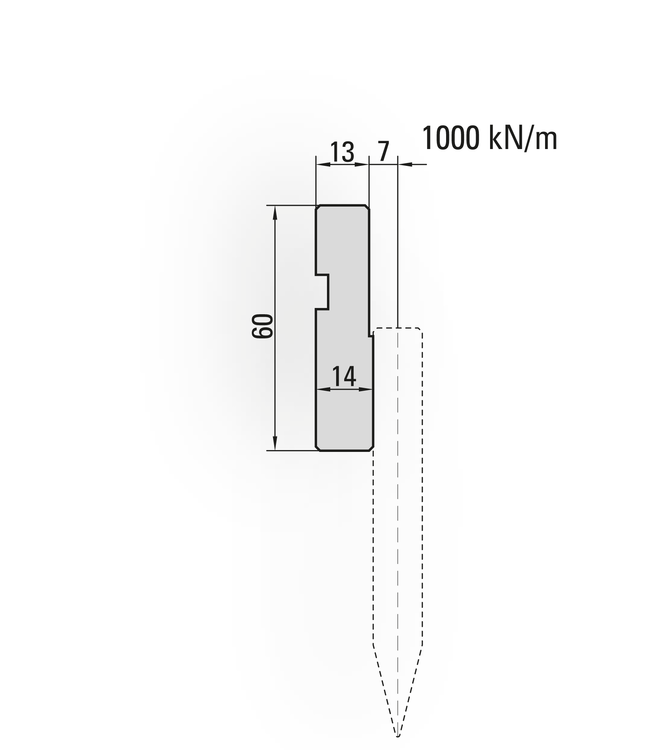 10.400-500 Houder voor Uitwisselbare Buiglijsten Systeem A / H=30 / L=500 mm