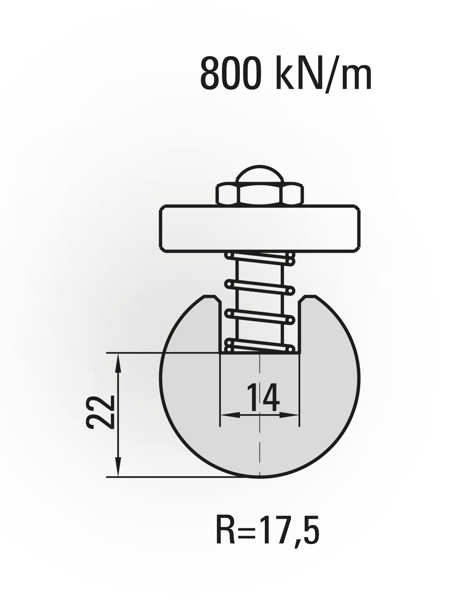11.314-835 Radiusgereedschap / R=17,5 / H=22 / L=835 mm / Mat. 42CrMo4