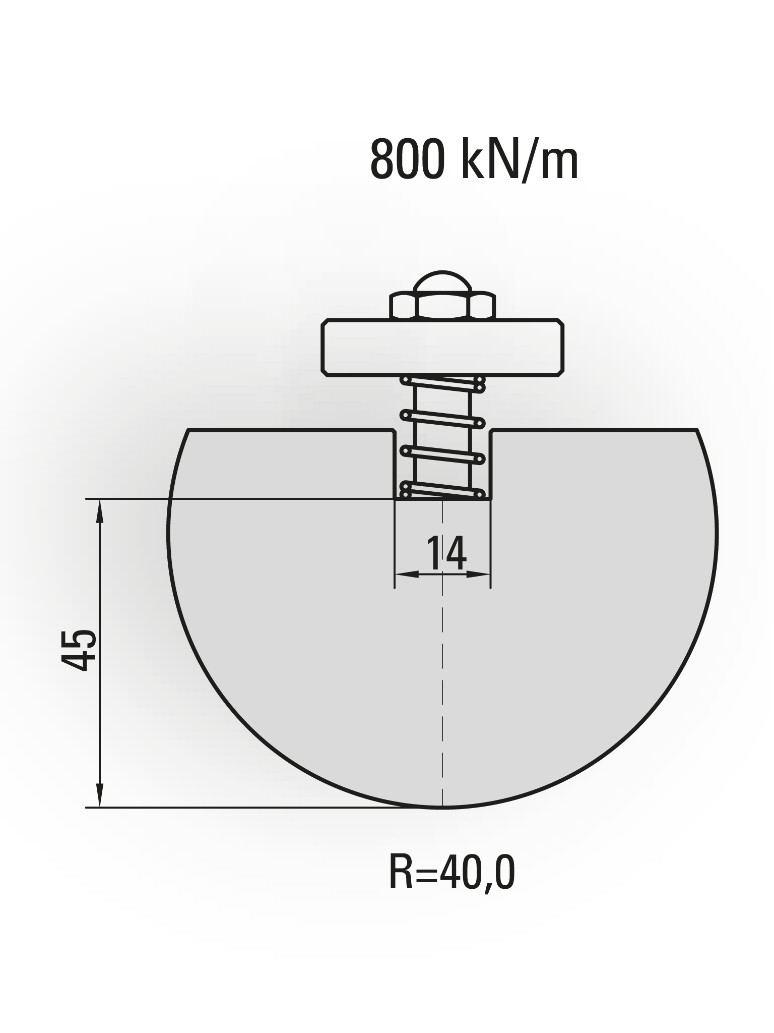 11.322-835 Radiusgereedschap / R=40 / H=45 / L=835 mm / Mat. 42CrMo4