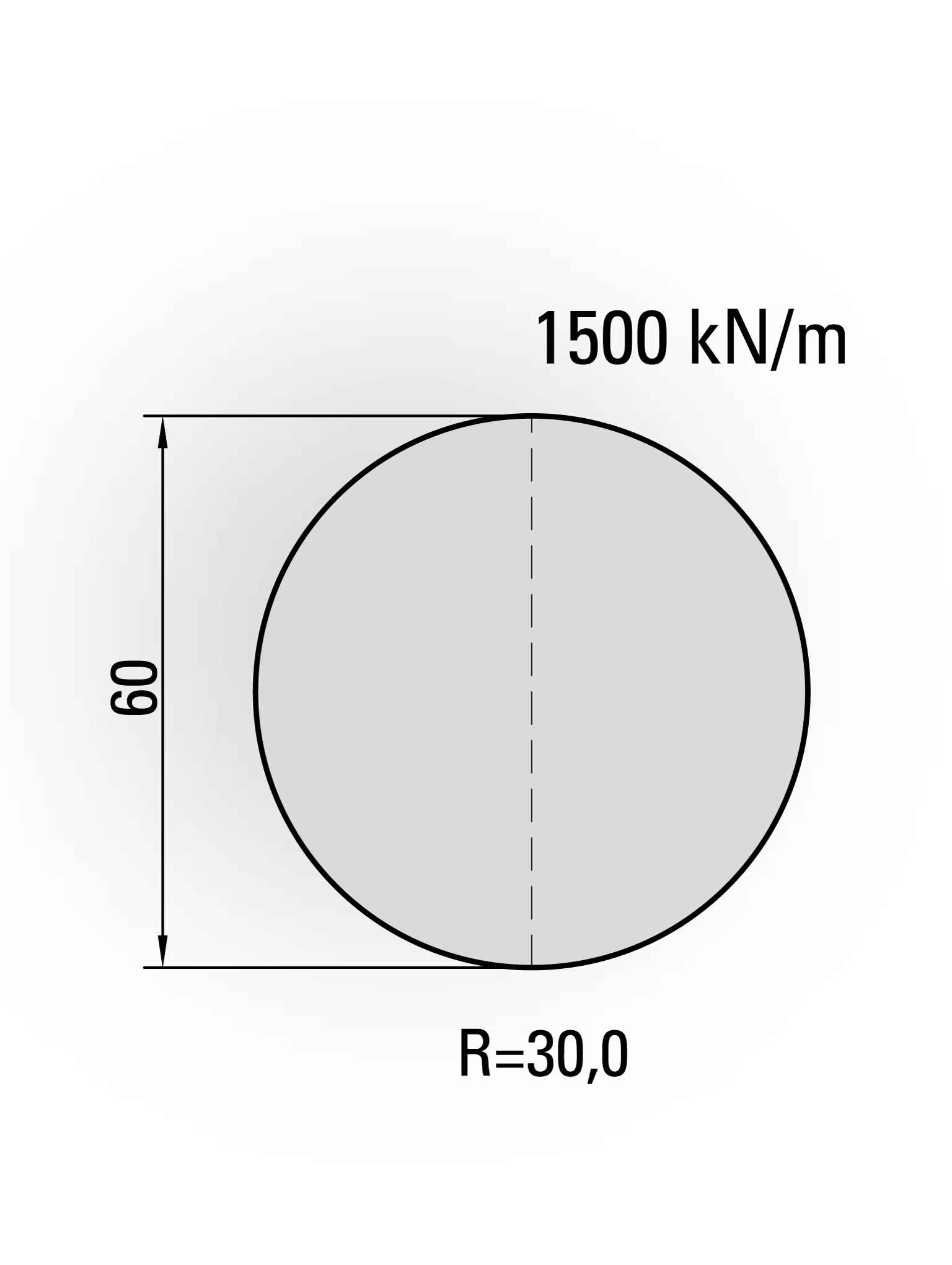 15.036-550S Radiusgereedschap Type II / R=30,0 / H=60,0 / L=550 mm Ged. / Mat.C45