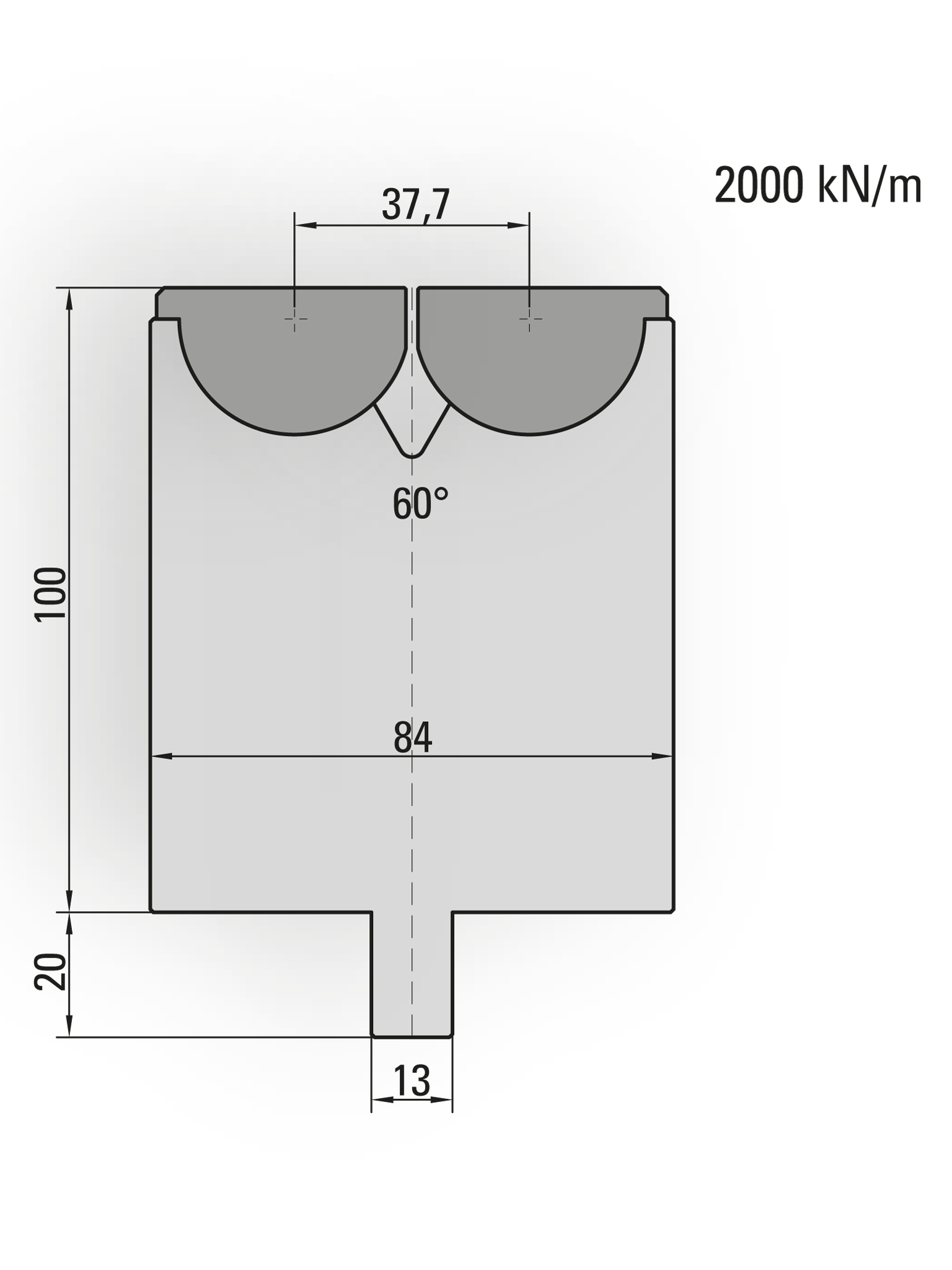 29.300-500 UniBend / 60° / V=37,7 / L=500 mm