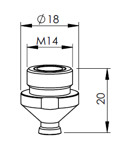 AM326-1218-2.5 AM-DOUBLE NOZZLE Ø 2.5 CP