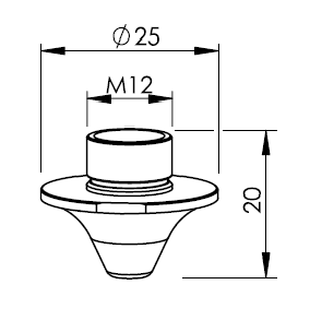 AM343-0002CP AM-NOZZLE STRAIGHT TAPER Ø 2.0 CP