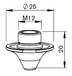 AM367-0025 AM-DOUBLE NOZZLE Ø D2.5F CP