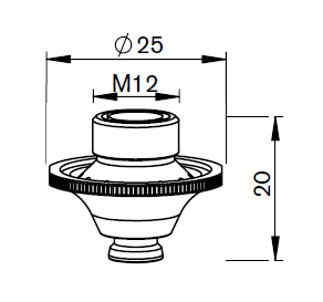 AM367-1156CPX AM-DOUBLE NOZZLE Ø D2.5W CP WACS WITH COLLAR