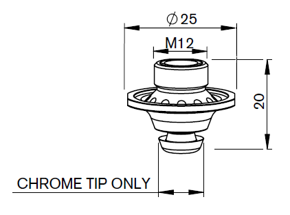 AM367-1900CPV-C AM-DOUBLE NOZZLE D1.2 FE  FIBER CP WITH COLLAR