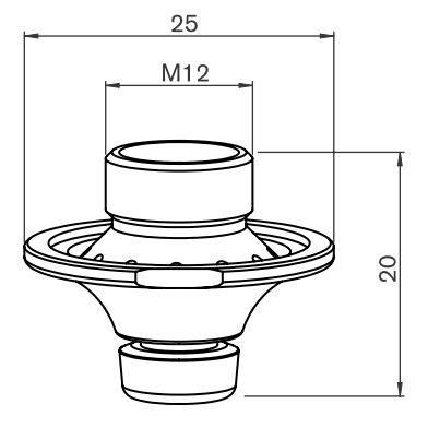 AM367-7492HCP-C AM-Nozzle double w/collar fiber WACS, D2.5FW mm HCP