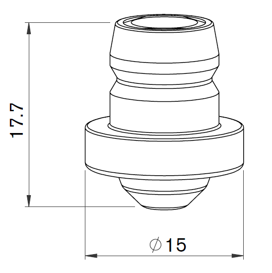BY310-7185X BY-NOZZLE DOUBLE Ø2.5-2.0 N PRECISION