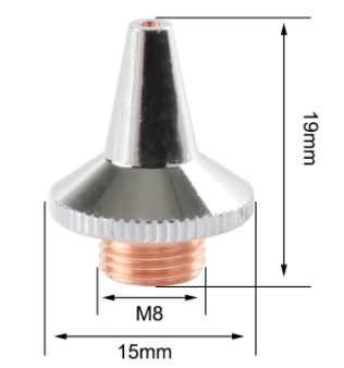 RT120-0208 RAYTOOLS M8 3D DOUBLE NOZZLE D. 0,80mm  CHROME PLATED ORIGINAL PART