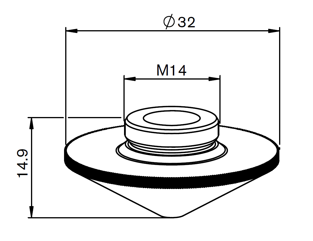 RT120-0510 RAYTOOLS M14 CONICAL SINGLE NOZZLE D. 1,0mm ORIGINAL PART