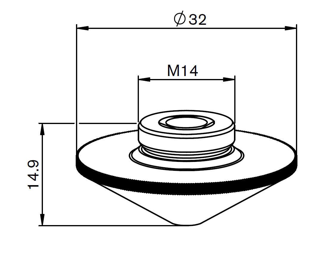 RT120-0610 RAYTOOLS M14 CONICAL DOUBLE NOZZLE D. 1,0mm  CHROME PLATED ORIGINAL PART