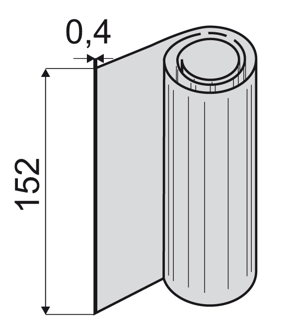 VU0,4X152-5M Zetfolie 0,4x152 mm - Rol van 5 mtr