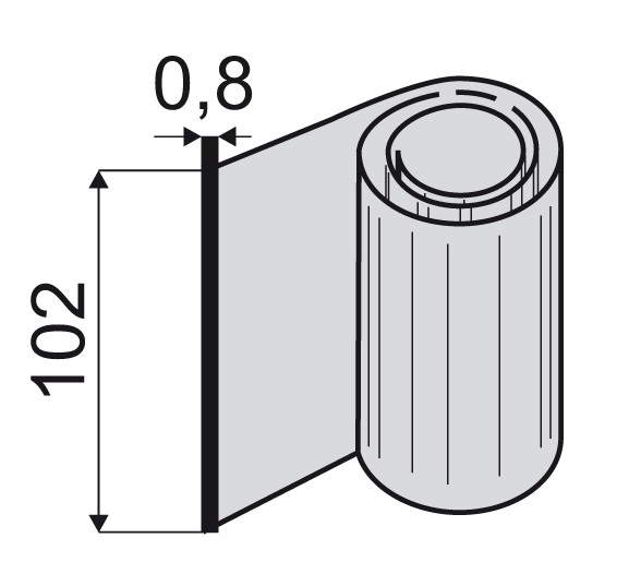 VU0,8X102-5M Zetfolie 0,8x102 mm - Rol van 5 mtr